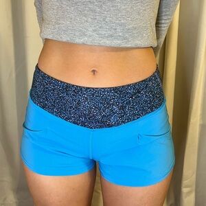Lululemon Speed up mid rise blue shorts